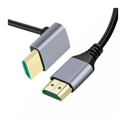 كابل Xiwai 8K HDMI بطول 0.5 متر 4K فائق المرونة رفيع بزاوية 90 درجة من النوع A ذكر إلى ذكر لجهاز كمبيوتر HDTV وجهاز عرض مسرح منزلي 