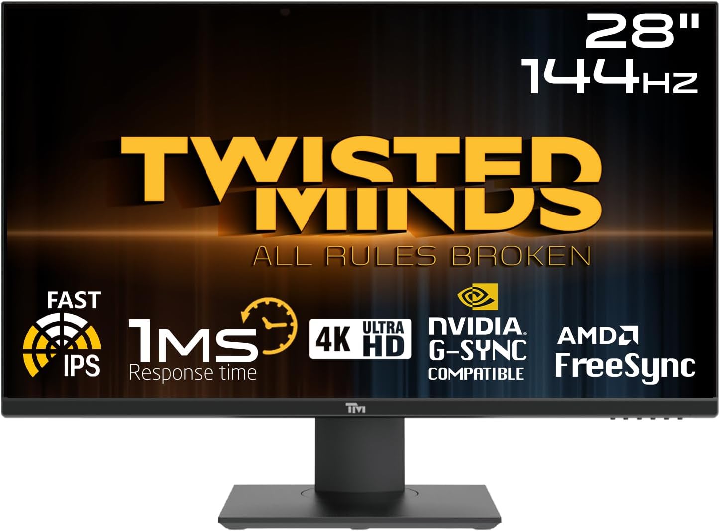 Twisted Minds 28'' UHD 4K, 144Hz, 1ms, Gaming Monitor 3840x2160 Resolution, 90% DCI-P3, RGB, HDMI 2.1, - TM28EUI - شاشة ألعاب