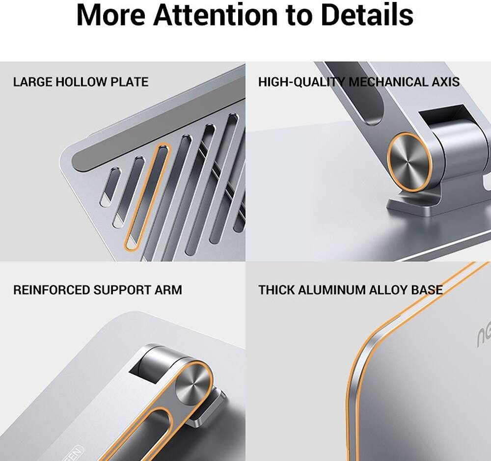 UGREEN Adjustable Laptop Stand  (Silver)-حامل لابتوب