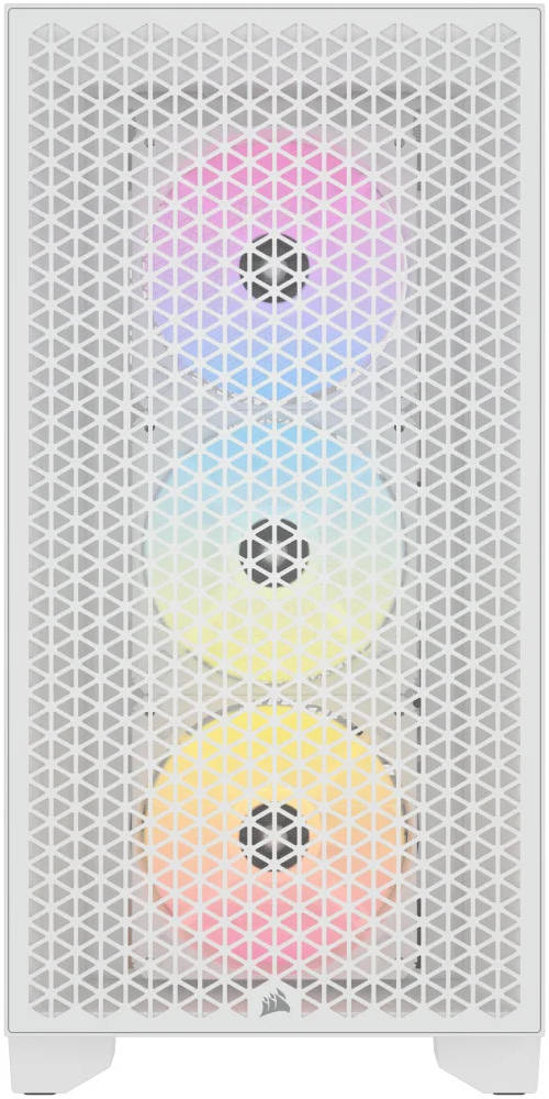 Corsair 3000D RGB AIRFLOW Tempered Glass Gaming Case (3x AR120 Fans Included) White - كيس أبيض