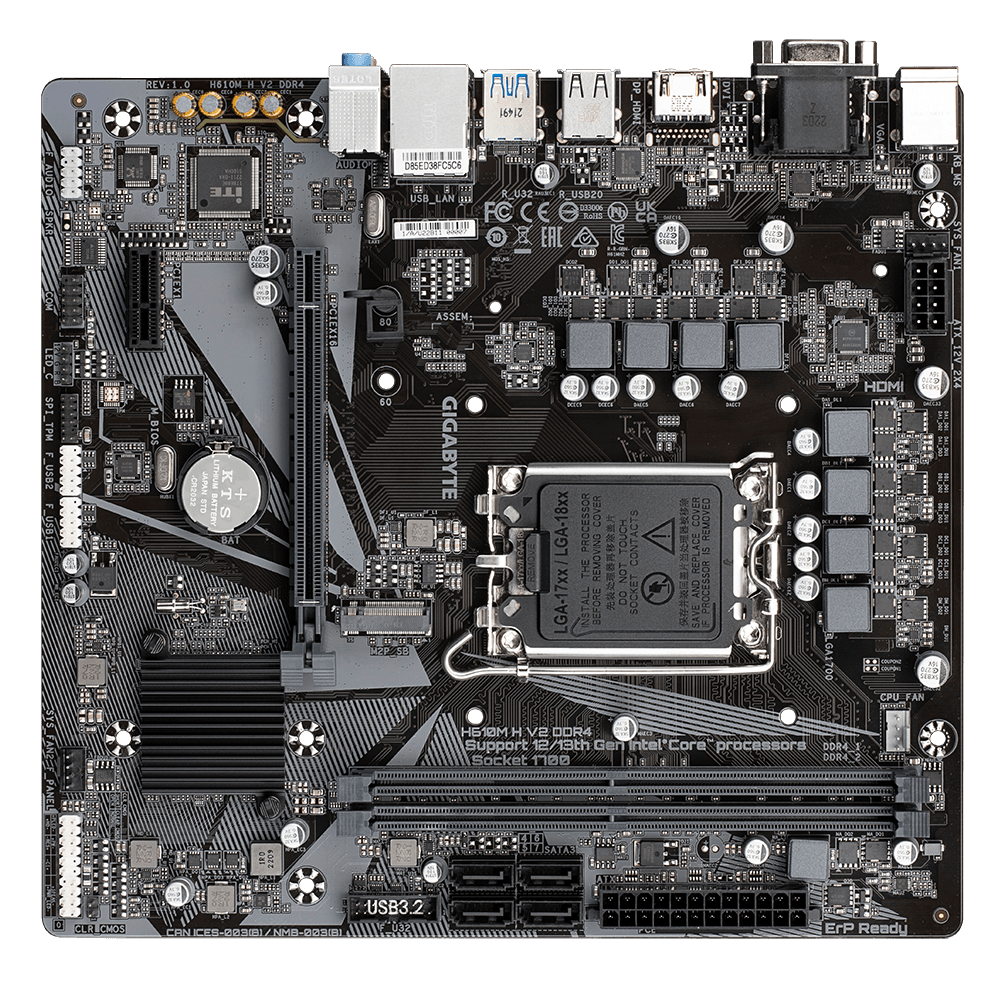 Gigabyte H610M H V2 LGA 1700, DDR4, m-ATX Motherboard - اللوحة الام