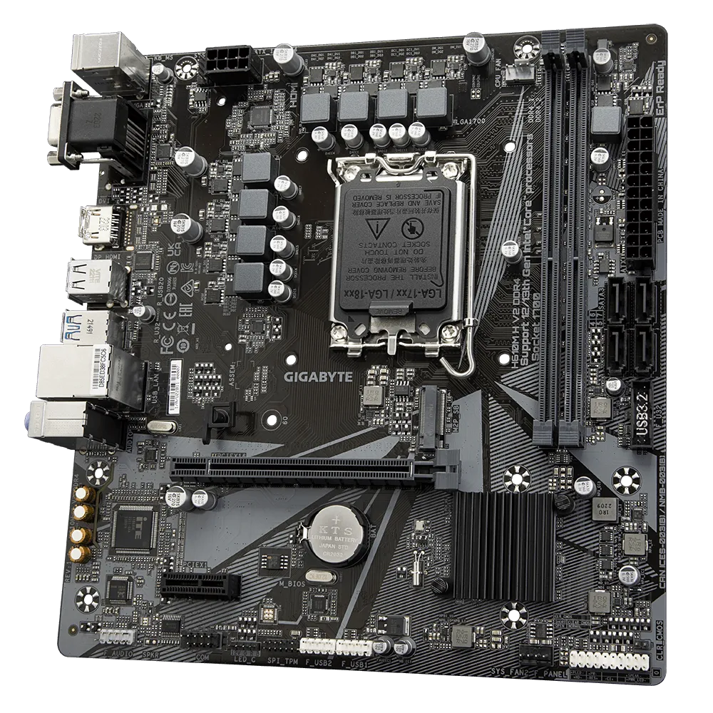 Gigabyte H610M H V2 LGA 1700, DDR4, m-ATX Motherboard - اللوحة الام