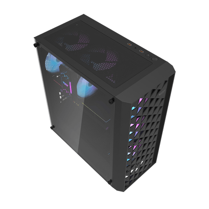 Darkflash DK351 ATX/M-ATX/ITX Gaming PC Case Black With Pre-installed 4 ARGB Case Fans - كيس