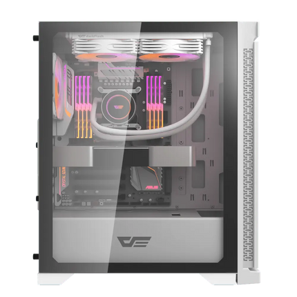 Darkflash DK361 ATX Mesh Type Gaming PC Case With Pre-Installed 4 ARGB Fans - white - كيس