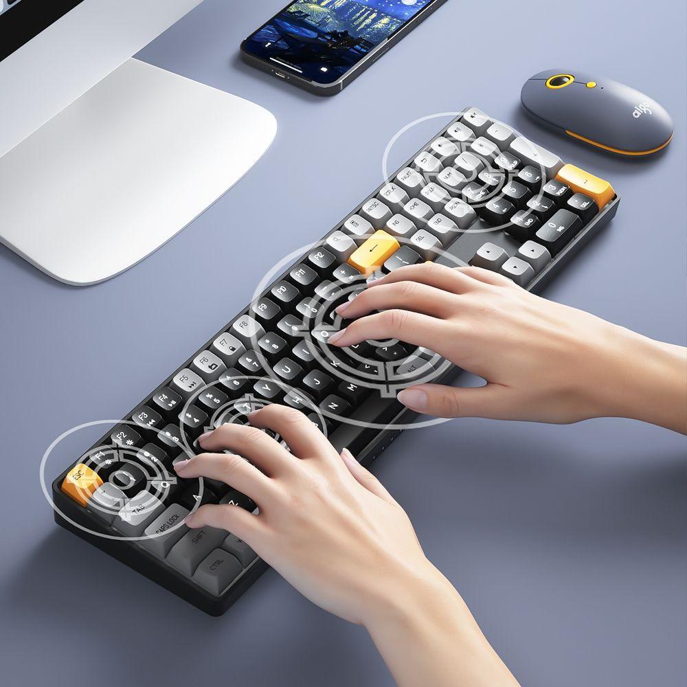DarkFlash GD108 Mechanical Keyboard Dual-Mode Connectivity, (Brown Sugar) Black - كيبورد ميكانيكي