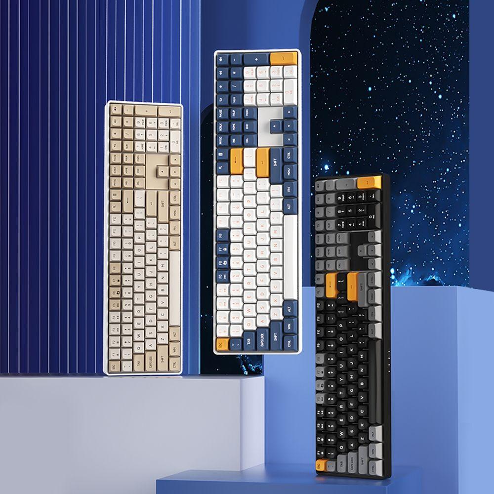 DarkFlash GD108 Mechanical Keyboard Dual-Mode Connectivity, (Brown Sugar) Black - كيبورد ميكانيكي