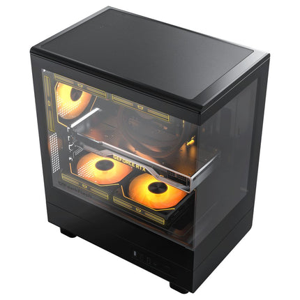 Darkflash DB330M M-ATX Case - 4 ARGB Fans - Black - كيس