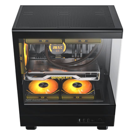 Darkflash DB330M M-ATX Case - 4 ARGB Fans - Black - كيس