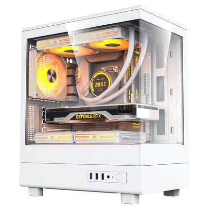 Darkflash DB330M M-ATX Case - 4 ARGB Fans - White - كيس