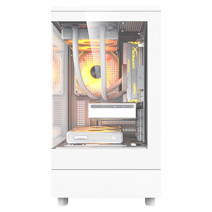 Darkflash DB330M M-ATX Case - 4 ARGB Fans - White - كيس