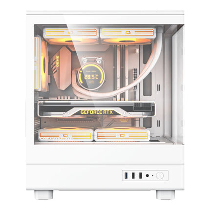 Darkflash DB330M M-ATX Case - 4 ARGB Fans - White - كيس