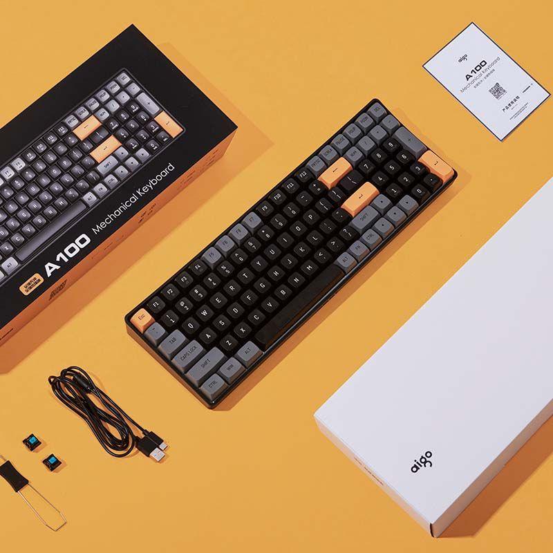 Darkflash GD100 Wireless Mechanical Gaming Keyboard, Gaming Keyboard (Brown Sugar) BLACK - كيبورد ميكانيكي لاسلكي