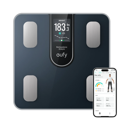 Anker ANKER Eufy Smart Scale C20 | Body Composition Scale | BMI | Bluetooth | 16 Health Metrics - BlacK - ميزان ذكي