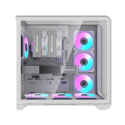 DARKFLASH L280 ATX Case Dual Digital Display Screen - White - كيس