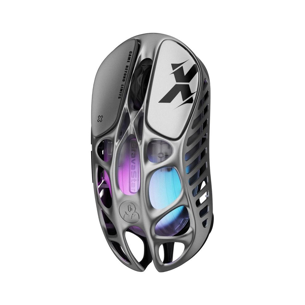 GRAVASTAR MERCURY X Wireless Gaming Mouse – Interstellar Silver - ماوس قيمينغ احترافي