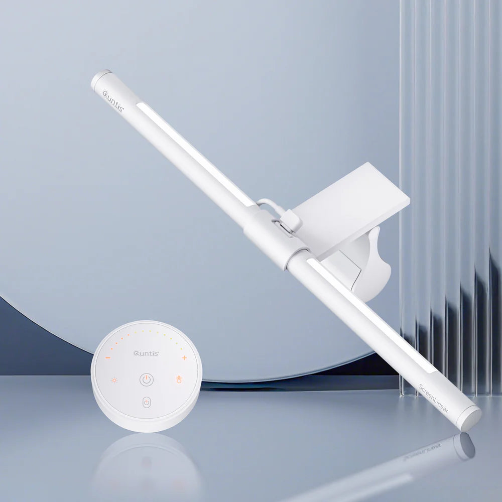 Quntis Monitor Light Bar with Remote White, Eye-Care No Glare, Office Desk Lamp Backlight, white - شريط إضائة للشاشة