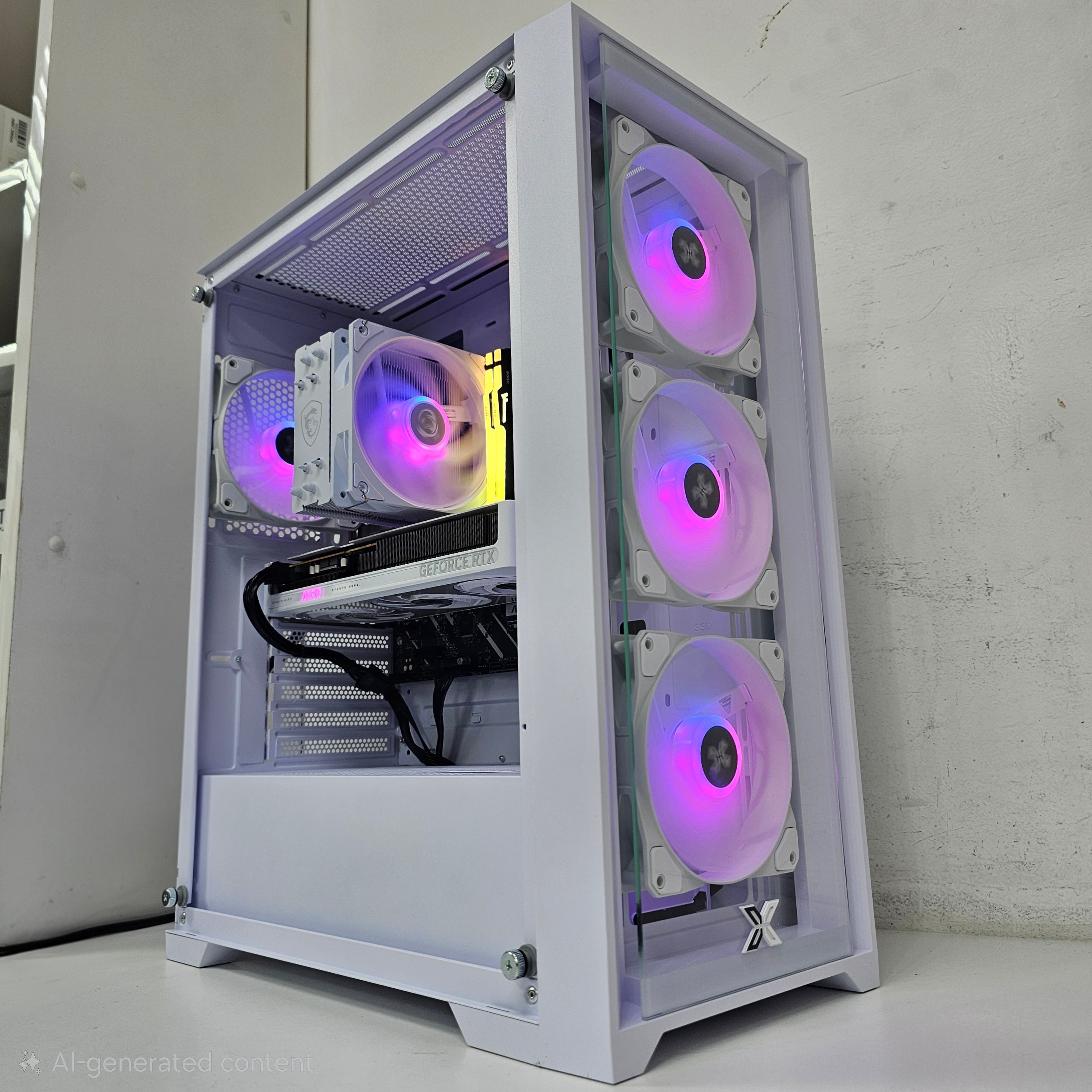 PRO GAMING PC 219 - RTX 5060 OC White Edition 8GB - Intel Ultra 5-225F - 16 GB DDR5 - بي سي ألعاب قوي