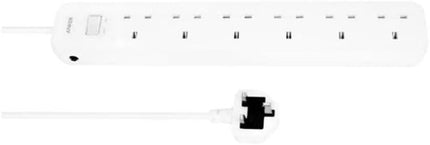 Anker Power Strip, 6 Outlets, 2 Meters With SAFTY , White - موزع كهربه 6 في 1 مع نضام أمان