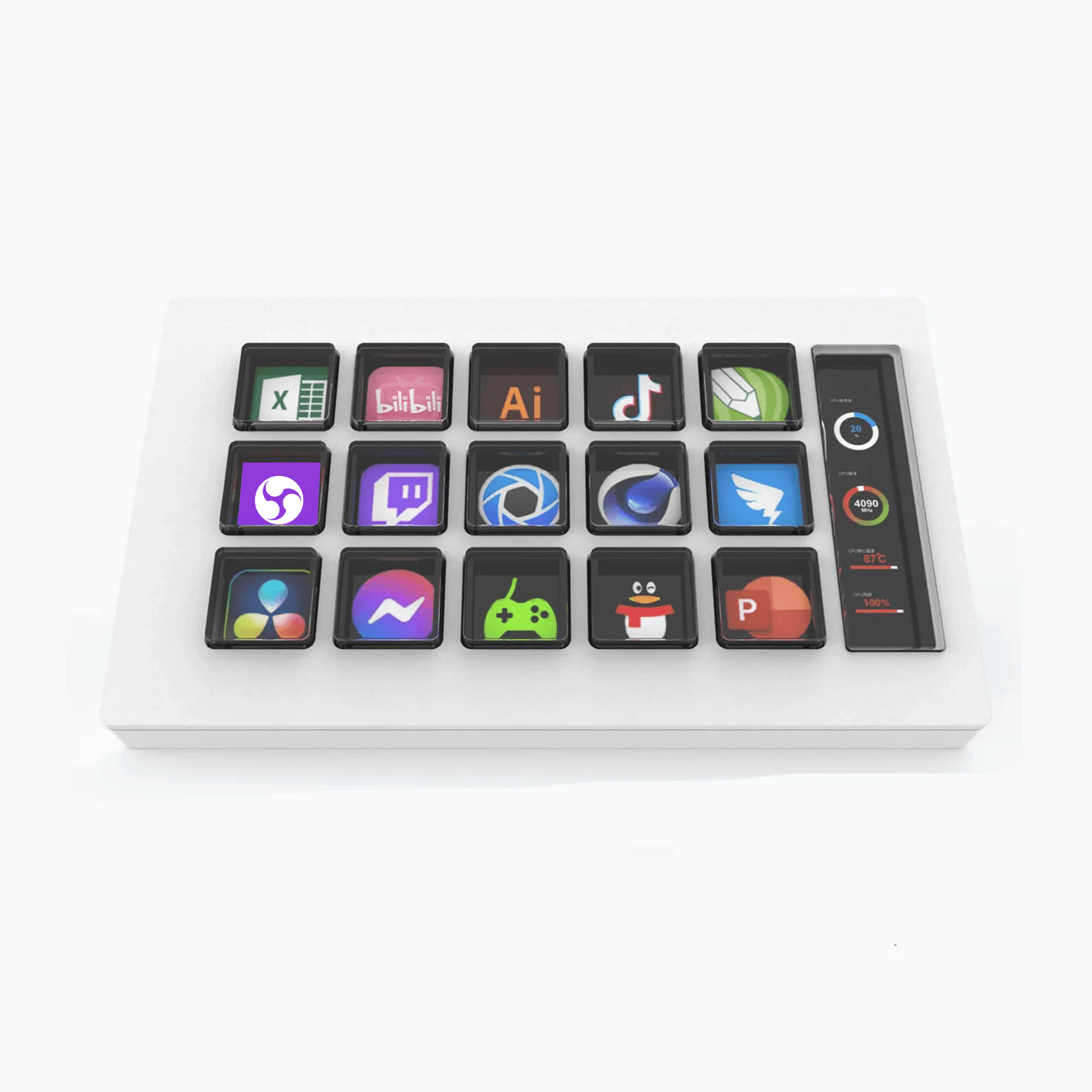 Stream Deck Module Keyboard Stream Deck Mini Visual Keyboard 15Keys Stream Deck LCD Button Live Co ...