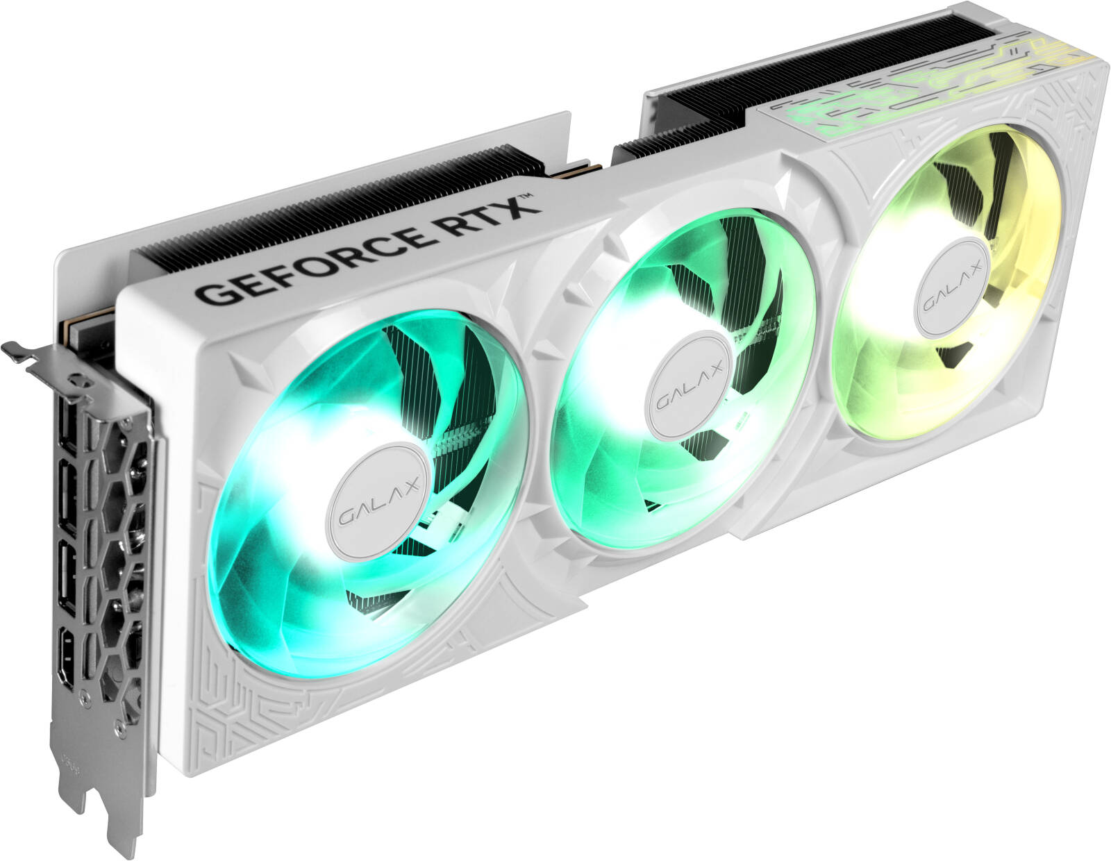 GALAX GeForce RTX 5080 1-Click OC Graphics Card, 16GB GDDR7 256-Bit Memory, 2625MHz Boost Clock, 30 Gbps Memory Speed, 10752 CUDA Cores, PCI-Express 5.0, White - كرت شاشه أبيض