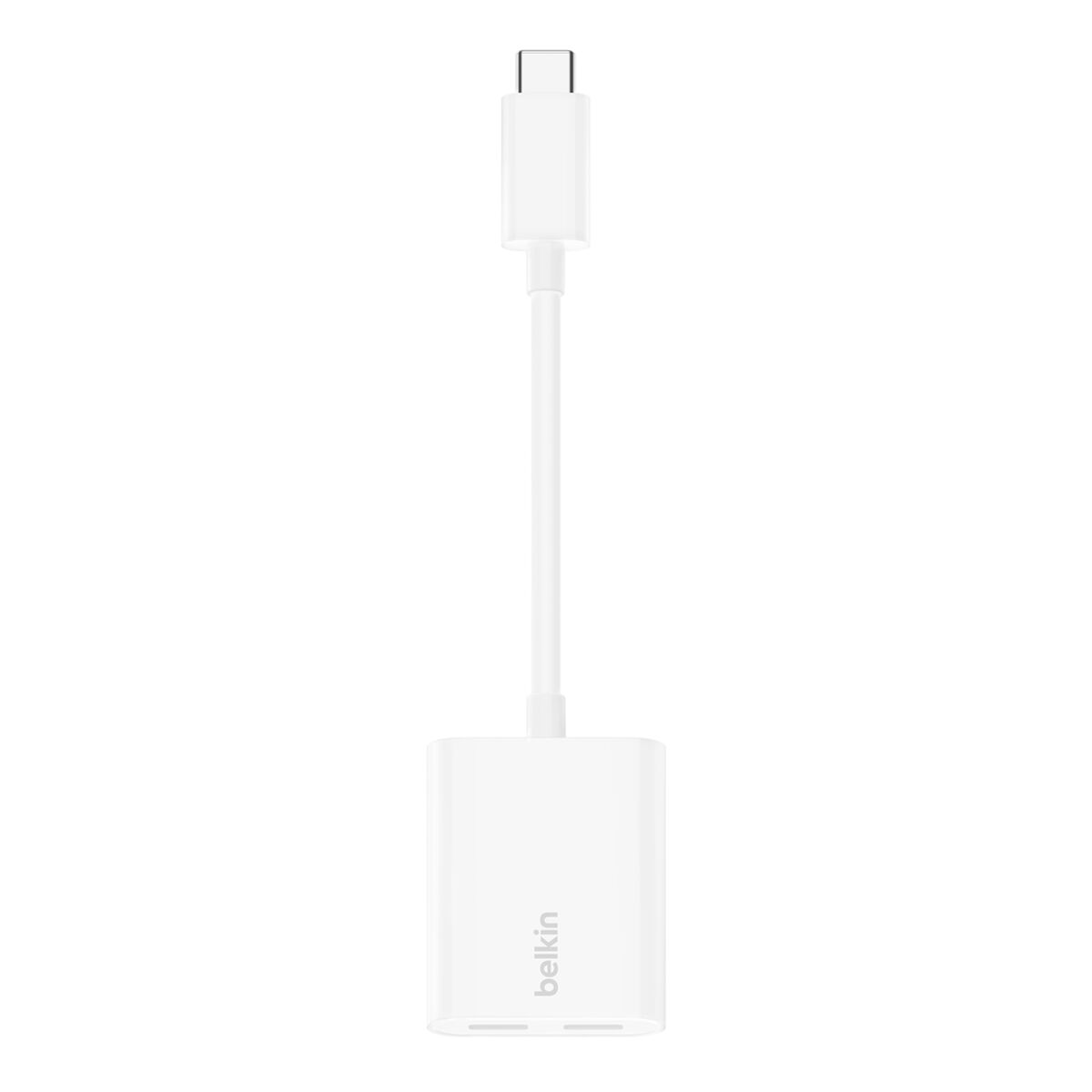 Belkin CONNECT USB-C Audio + USB-C Charge Adapter, 60W PD Fast Charging, White