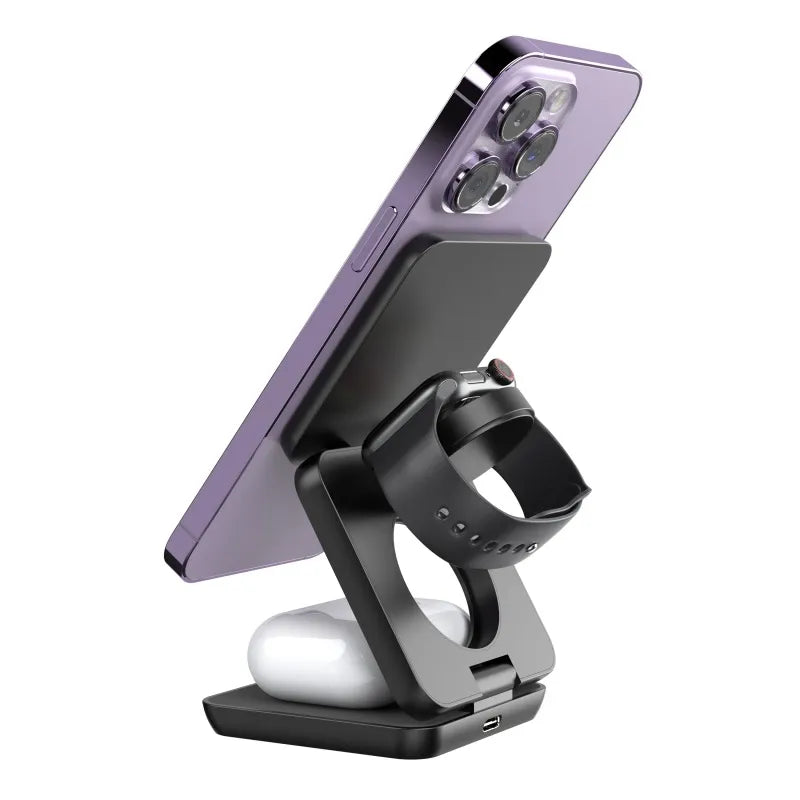 Wireless Charger 3-in-1 Foldable Wireless Charging Station - شاحن لاسلكي ثلاثي