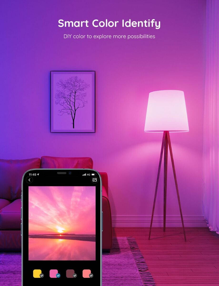 Govee RGBWW Smart LED Bulb E27 – Wi-Fi & Bluetooth Color-Changing Light Bulb (16M Colors + Tunable Warm/Cool White) - مصباح أر جي بي