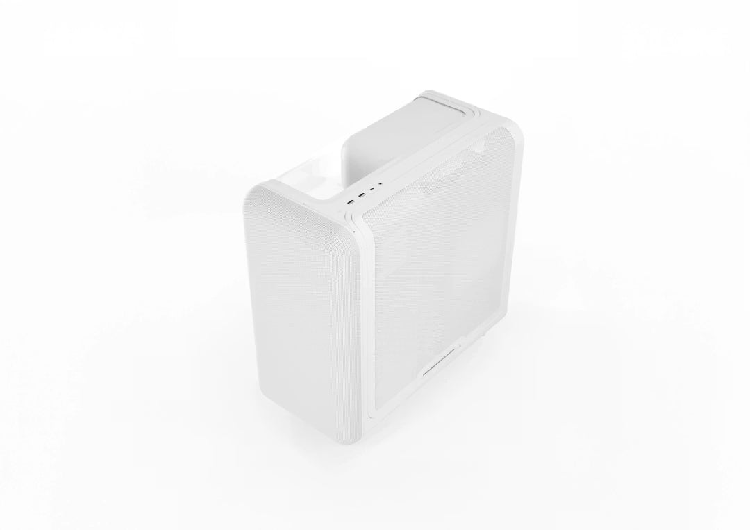 HYTE X50 Modern Performance ATX Mid-Tower PC Gaming Case Snow White, Curved Glass, High-Airflow Design - كيس ابيض