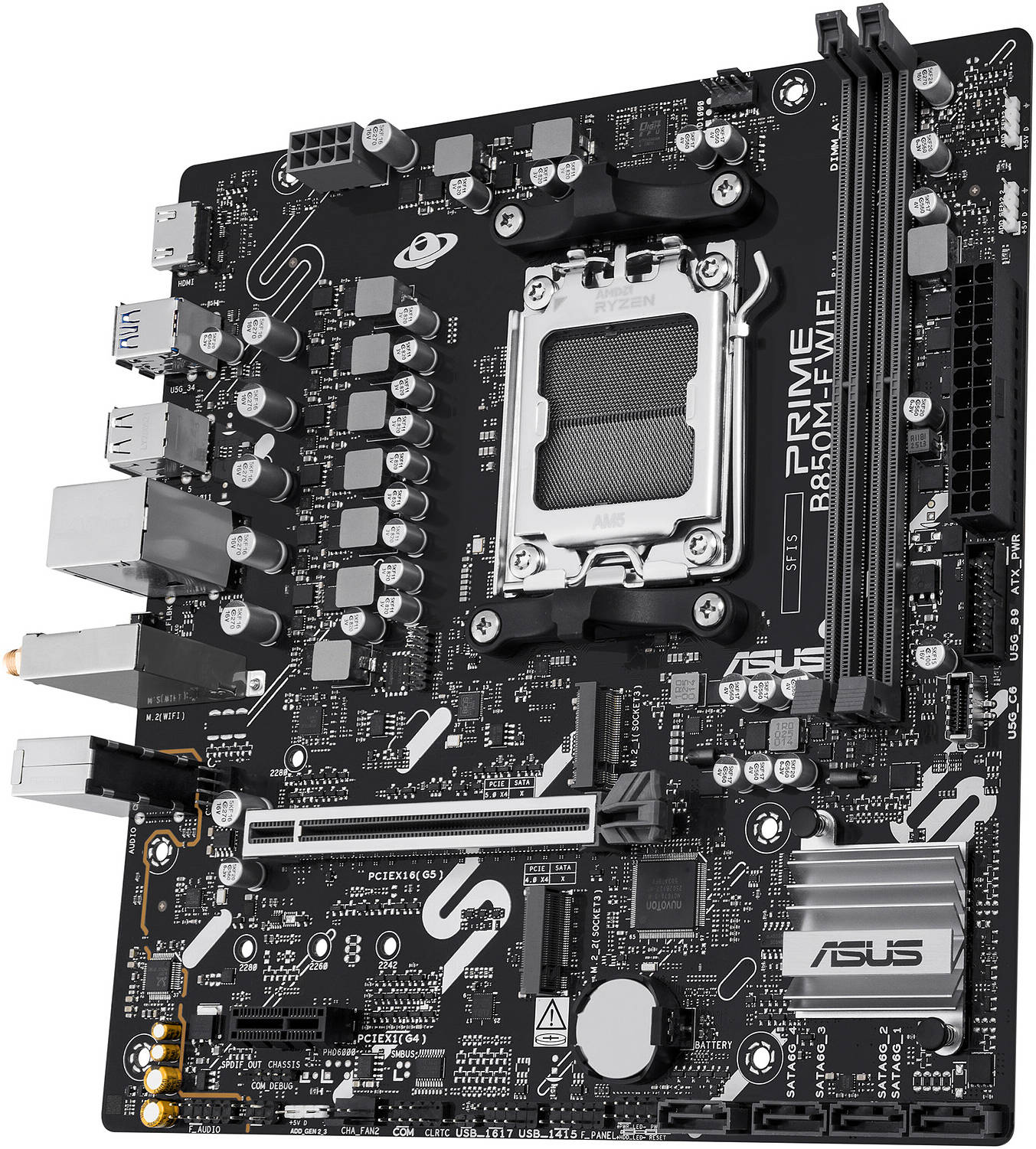 ASUS PRIME B850M-F AMD AM5 Micro-ATX Motherboard (DDR5, PCIe 5.0 M.2, 2.5G LAN) - اللوحة الأم