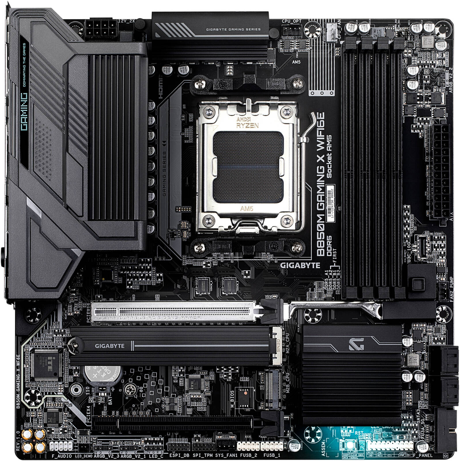 GIGABYTE B850M Gaming X AM5 Micro ATX Motherboard, 4x DDR5 DIMM Slots, Up to 256GB Max Memory, 1x PCIe 5.0 x16, 2x M.2 Slots, WiFi & BT Connectivity
