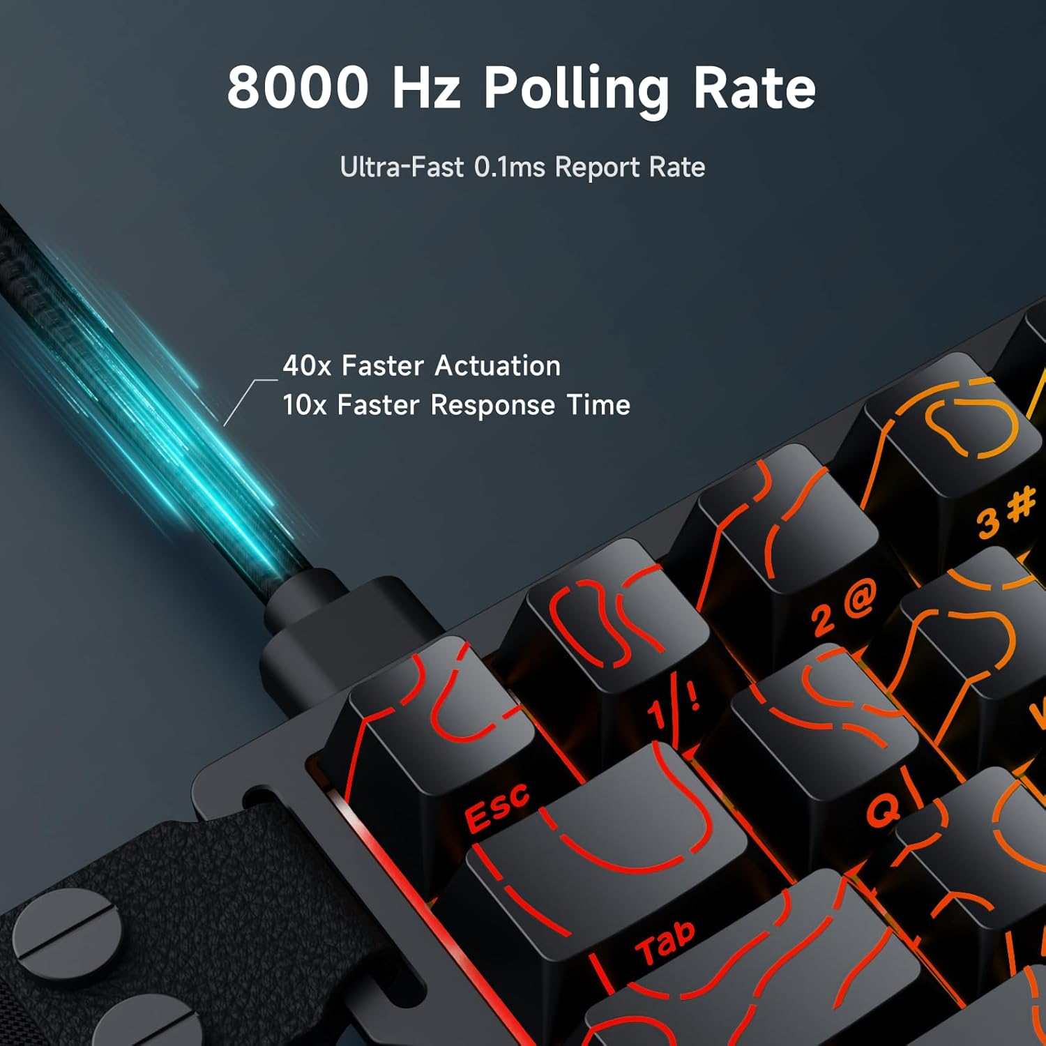 MCHOSE ACE68-33 - 68% BLACK TOPOGRAPHIC TTC DRAGON LORD MAGNETIC SWITCH -كيبورد العاب أسود