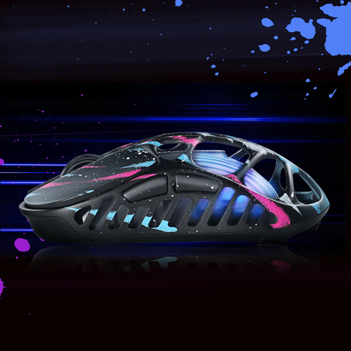 GravaStar Mercury X Pro Wireless Gaming Mouse GM+8K – Neon Graffiti Special Edition - ماوس قيمينغ احترافي
