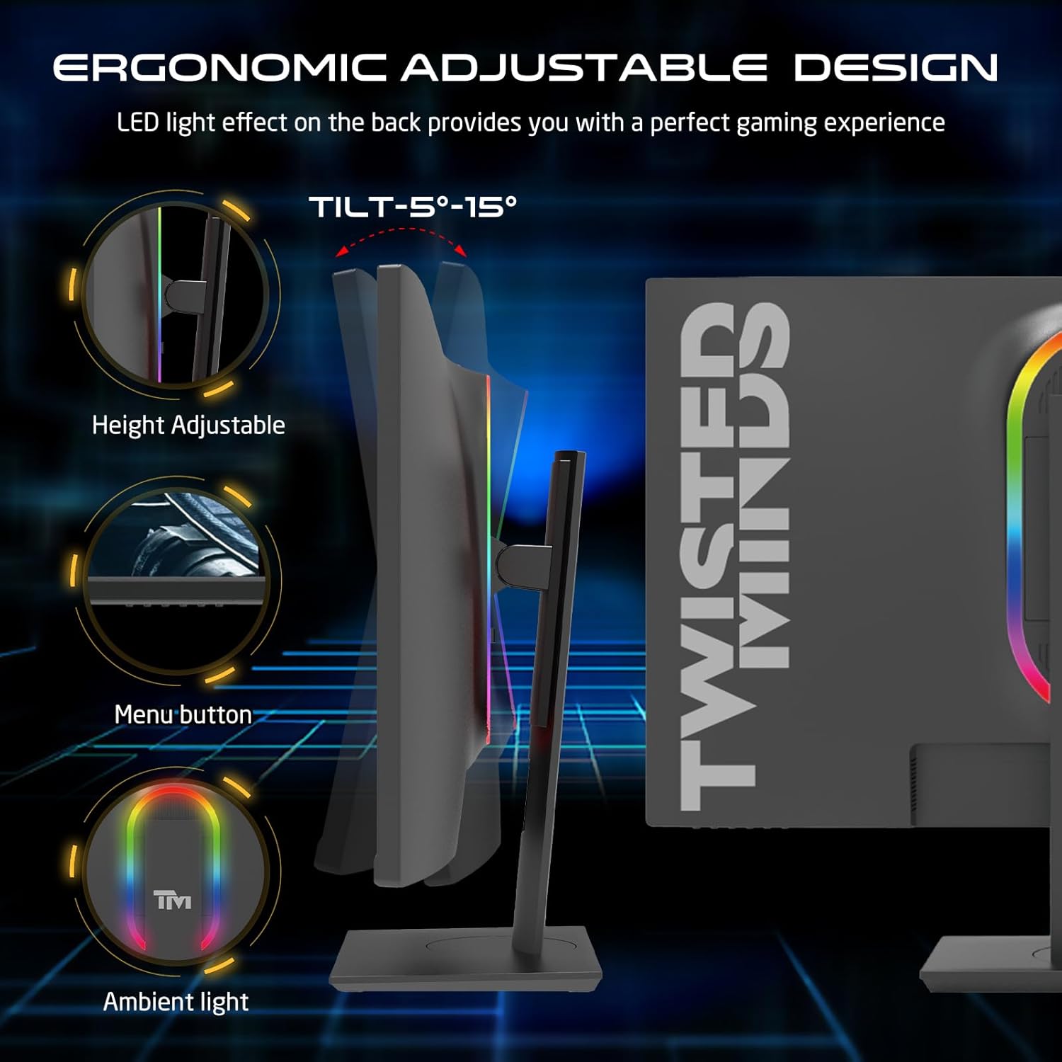 Twisted Minds 28'' UHD 4K, 144Hz, 1ms, Gaming Monitor 3840x2160 Resolution, 90% DCI-P3, RGB, HDMI 2.1, - TM28EUI - شاشة ألعاب