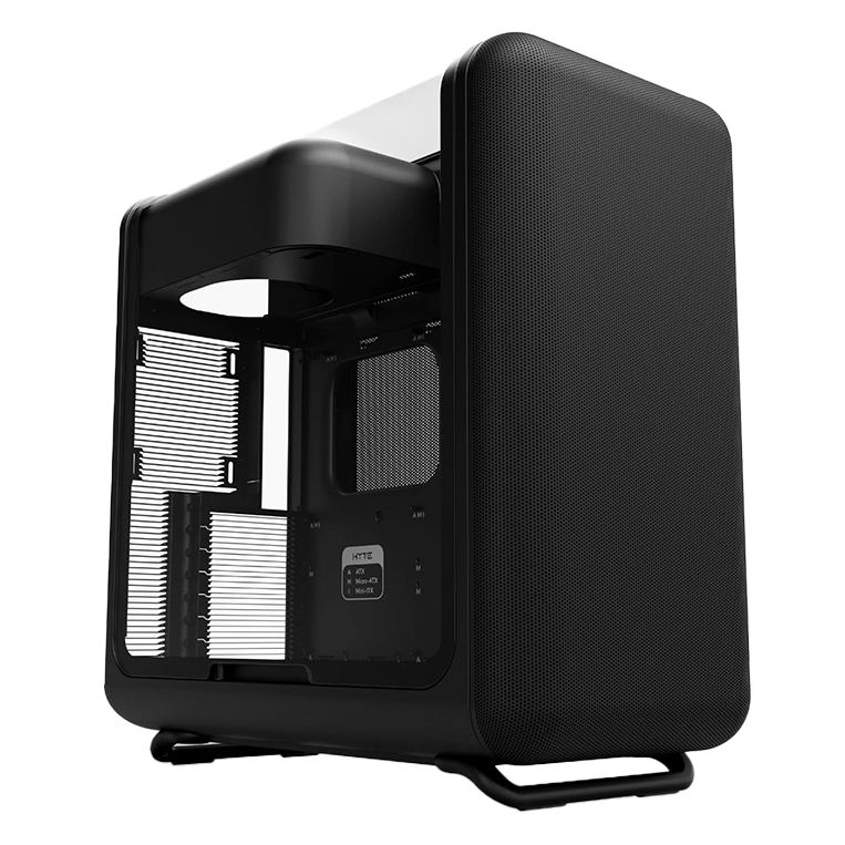 HYTE X50 Modern Performance ATX Mid-Tower PC Gaming Case Pitch Black, Curved Glass, High-Airflow Design - كيس