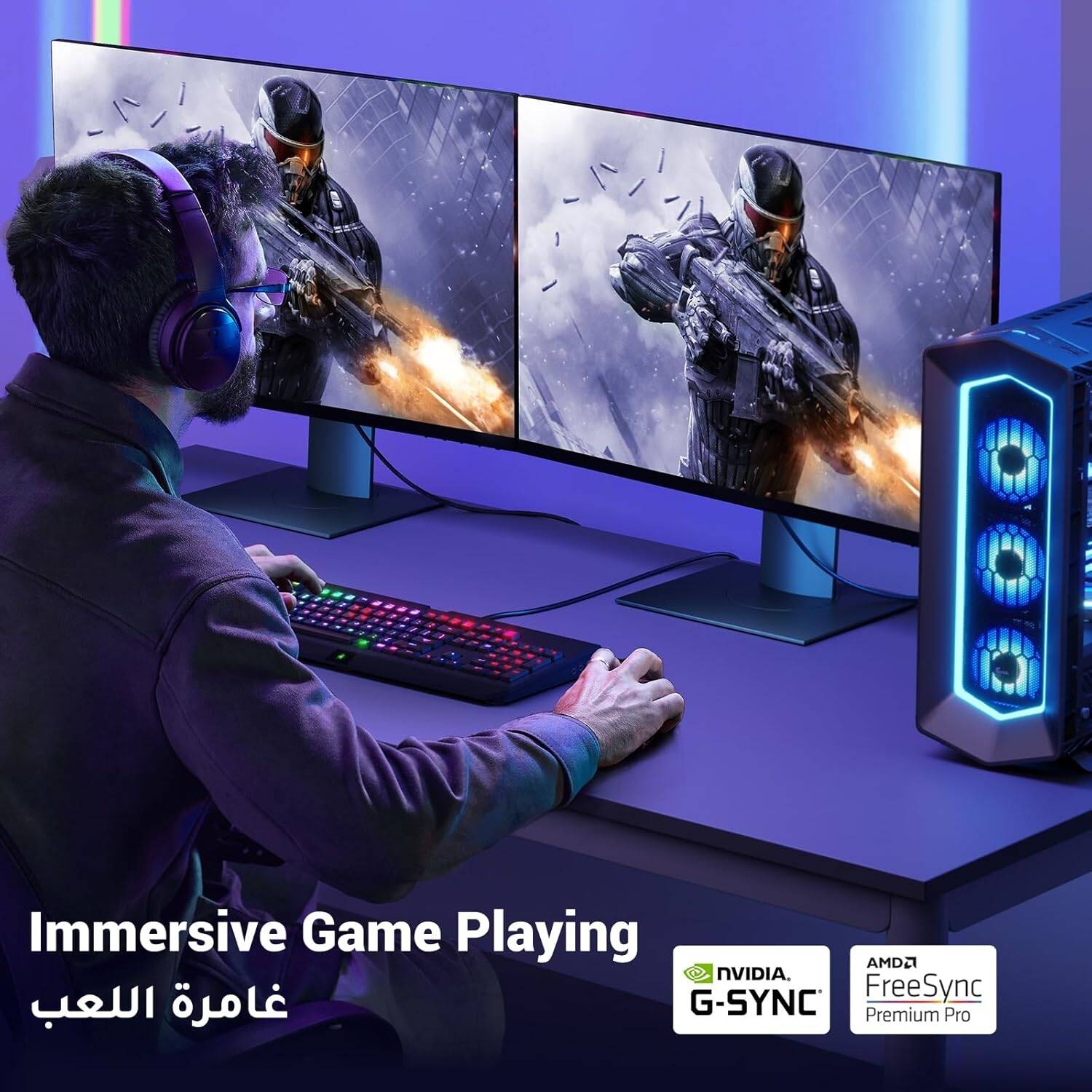 UGREEN Display Port to Display Port, 8k 7680x4320 @ 60Hz Resolution, 32.4Gbps Bandwidth Transmission, G-Sync FreeSync Support, Nylon Braided Cable SPCC Shell, 3 Meters Cable Length, Black - كيبل