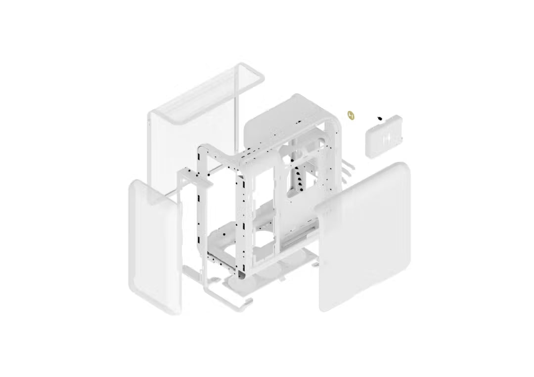 HYTE X50 Air ATX Mid-Tower High-Airflow PC Gaming Case Snow White, Full-Coverage Micro-Mesh Design - كيس أبيض