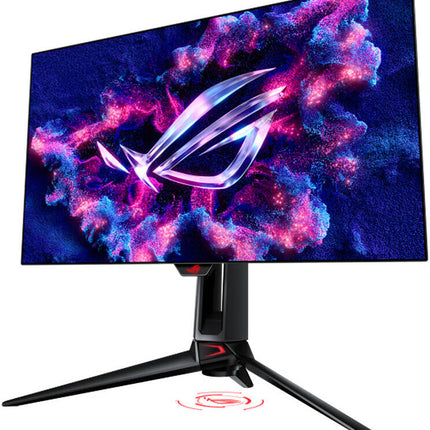 ASUS ROG Swift OLED PG27AQDP gaming monitor ― 27-inch (26.5-inch viewable) WOLED panel, 480 Hz (above 360Hz), 0.03 ms , G-SYNC®, custom heatsink, ASUS OLED Care+, AI Assistant, VESA DisplayHDR™ - شاشه العاب اسطوريه