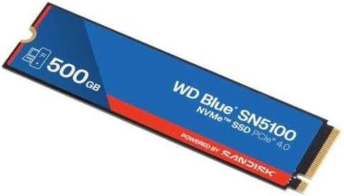 WD Blue SN5100 500GB NVMe SSD - M.2 2280, PCIe Gen 4.0, Internal Solid State Drive - Read Speeds Up to 6,600MB/s, Upgrade Storage for PC/Laptops - تخزين سريع
