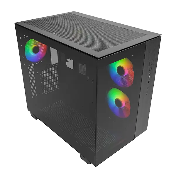 Montech KING 65 PRO ATX Computer Case, 3x ARGB PWM Pre-Installed Fans, Black - كيس Montech KING 65 PRO ATX Computer Case, 3x ARGB PWM Pre-Installed Fans, Black - كيس