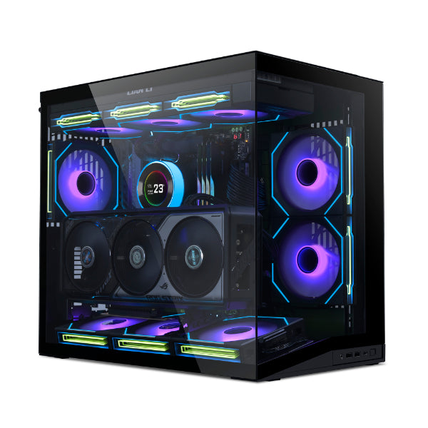 Lian Li O11D Mini V2 Flow Gaming Case – Black (5 Non-RGB Fans Included) -  كيس أسود