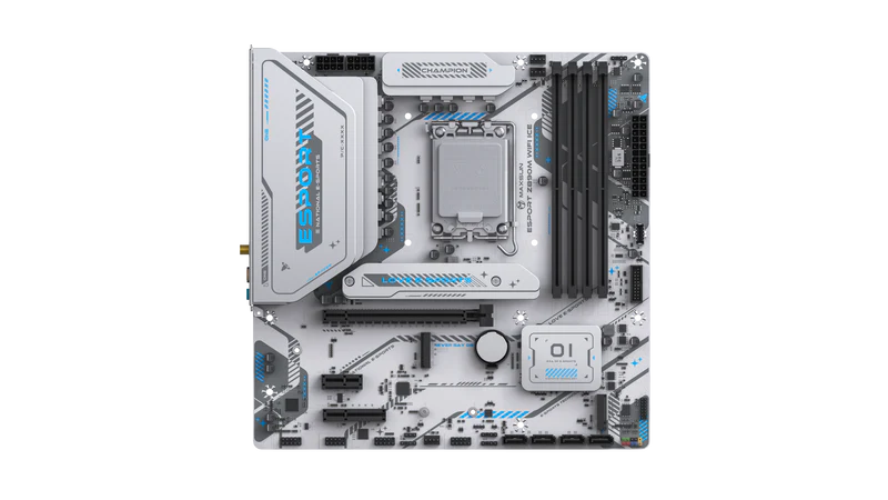 MAXSUN eSport Z890M WIFI ICE Motherboard LGA 1851 socket DDR5 - White - اللوحة الأم