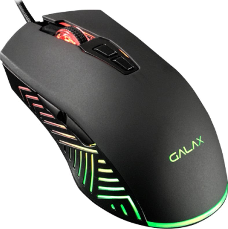 Galax Slider-03 USB Wired Gaming Mouse RGB, 7 Programmable Buttons, 7200 DPI, Light Weight - Black - موس ألعاب