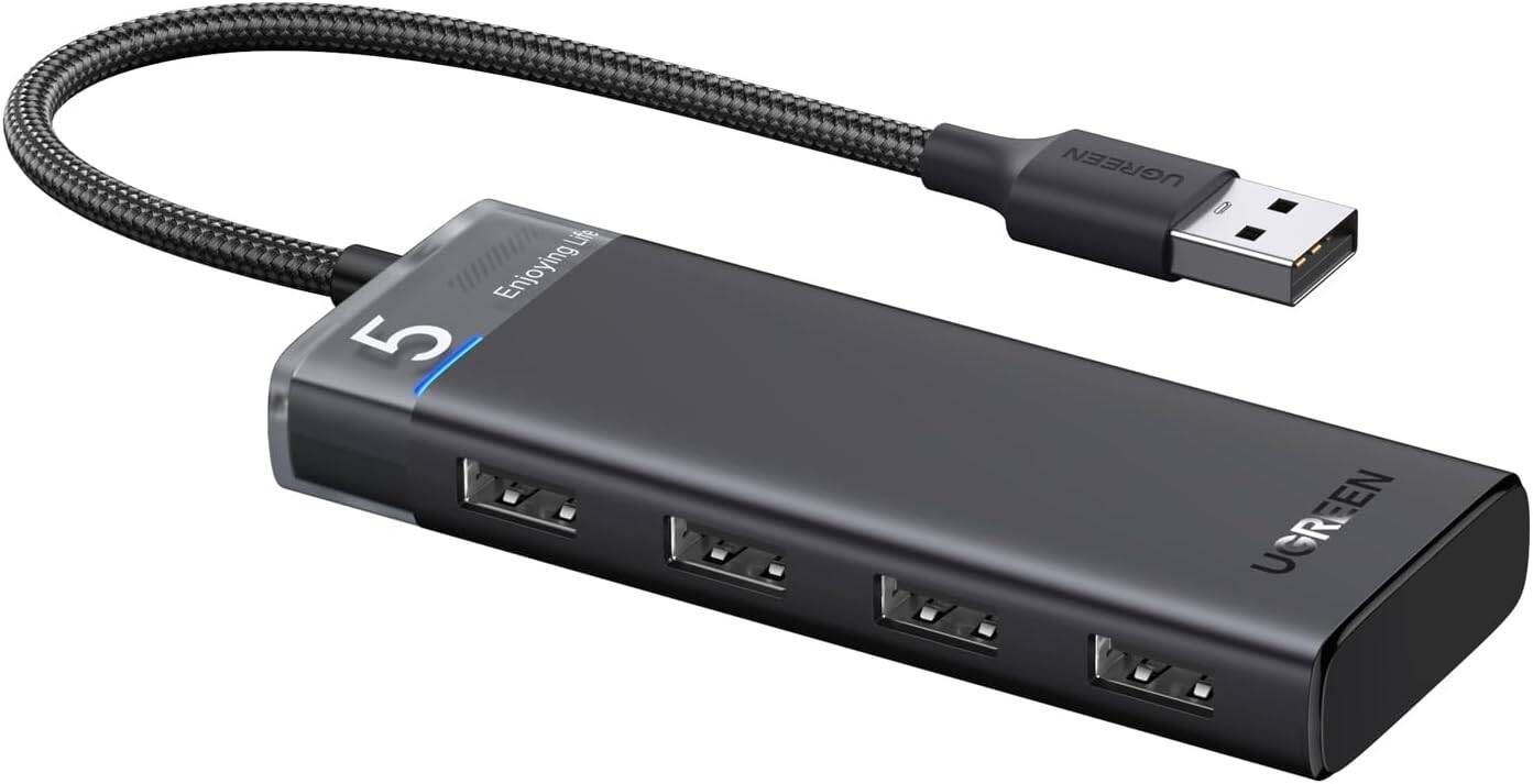 UGREEN CM653 USB 3.0 HUB 5Gbps High Speed Data Transmission With USB-C Power Supply, Multiple Extension For Laptop, Desktop PC, Xbox, PS5, Mouse, Keyboard, Flash Drive, Printer - موزع منافذ