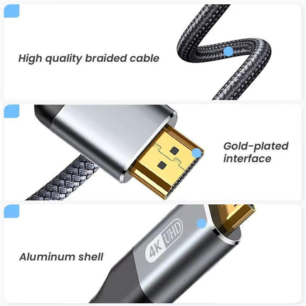 كابل NIERBO Mini HDMI إلى HDMI عالي الدقة 1 متر 4K 60 هرتز كابل مضفر عالي السرعة متوافق مع HDMI ثنائي الاتجاه 2.0 لكاميرا الكمبيوتر اللوحي HDTV - كيبل 