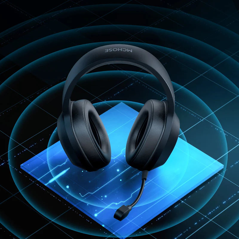 MCHOSE G9 Wired Gaming Headset,12ms Ultra Low Latency, AI Noise-Canceling Microphone, 7.1 Surround Sound, Custom EQ Adjustment, RGB Lighting, White - سماعات قيمنق