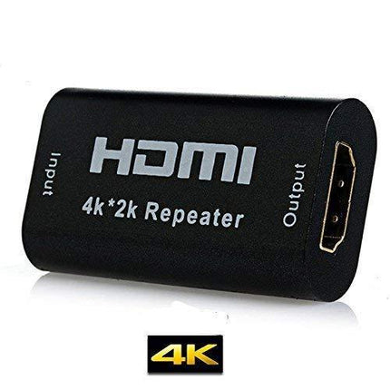 مكرر HDMI من Microware بدقة 4K UHD ومضخم HDMI من أنثى إلى أنثى - أسود 