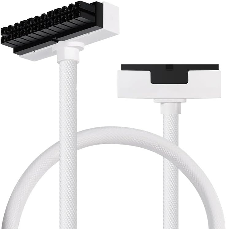 WJCOOLMAN Hydrus 24PIN ARGB Motherboard Extension Cable 30mm White - كيبل أبيض مضيء