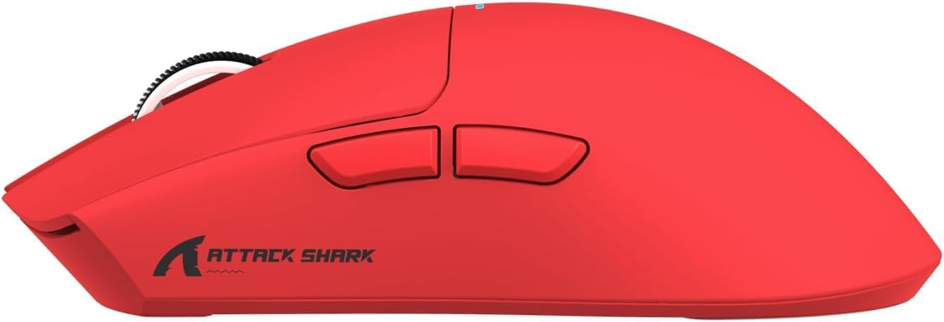 ATTACK SHARK X11 Wireless Gaming Mouse with Charging Dock Red with tape - ماوس قيمينق أحمر