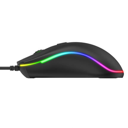 HAVIT MS72 Wired Gaming Optical Mouse 1200 DPI RGB - Black - فأرة  أر جي بي