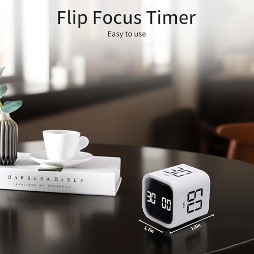 Gravity Timer F4 Rechargeable Digital Cube 5/10/30/60min & Custom Countdown, Vibration & Adjustable Sound Alarm,for Task Work Kitchen ADHD Kids Studying - مأقت ذكي